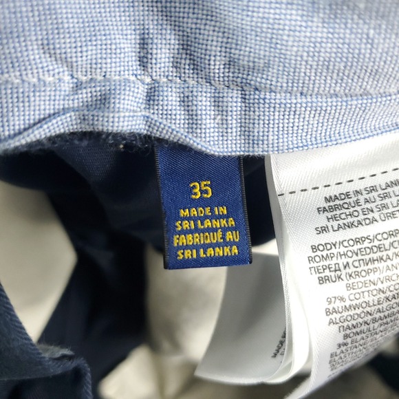 Ralph Lauren Shorts Mens Size 35 Blue Casual Flat Front Chino - Picture 8 of 9